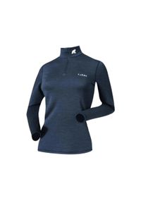 FJORK MERINO - Koszulka z długim rękawem damska 100% wełny merynosów - Bjork 210. Kolor: niebieski. Materiał: wełna. Długość rękawa: długi rękaw. Długość: długie