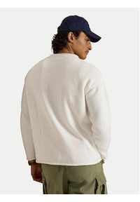 Polo Ralph Lauren Sweter 710B13896001 Biały Regular Fit. Typ kołnierza: polo. Kolor: biały. Materiał: bawełna #4