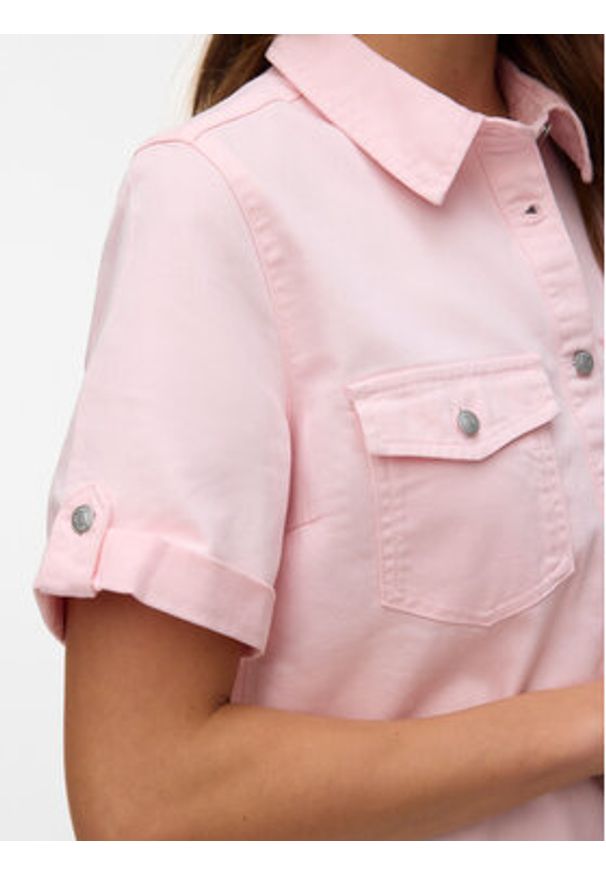 Vero Moda Sukienka jeansowa Jennie 10309665 Różowy Regular Fit. Kolor: różowy. Materiał: bawełna