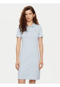 TOMMY HILFIGER - Tommy Hilfiger Sukienka codzienna WW0WW43228 Niebieski Slim Fit. Okazja: na co dzień. Kolor: niebieski. Materiał: bawełna. Typ sukienki: proste. Styl: casual #1