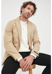 Polo Ralph Lauren marynarka męska kolor beżowy. Typ kołnierza: polo. Kolor: beżowy. Materiał: materiał. Styl: klasyczny #1