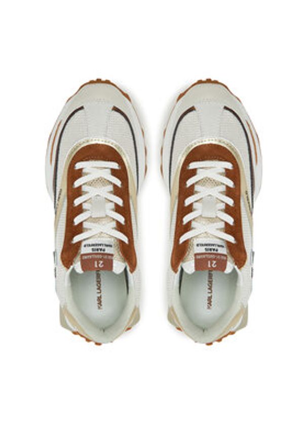 Karl Lagerfeld - KARL LAGERFELD Sneakersy Zone KL62930N Écru. Materiał: skóra
