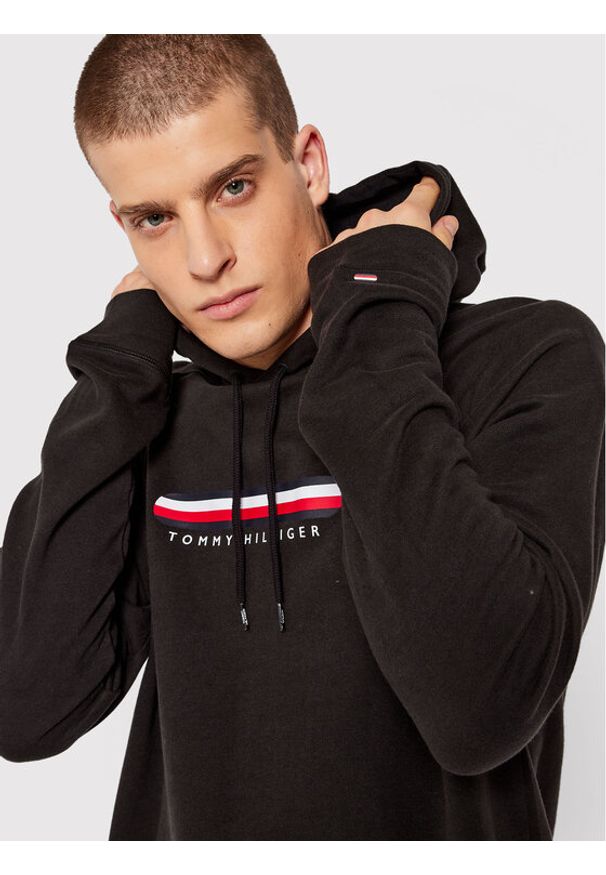 TOMMY HILFIGER - Tommy Hilfiger Bluza Oh Hoodie UM0UM02385 Czarny Regular Fit. Kolor: czarny. Materiał: bawełna