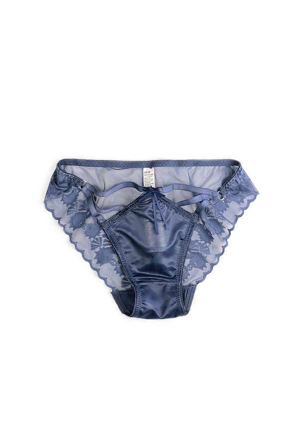 Intica - Figi z paseczkami z gładkiej tkaniny na co dzień Manlia. Kolor: niebieski. Materiał: tkanina. Wzór: gładki