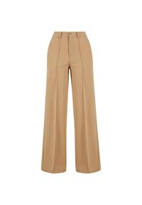 Damskie spodnie z szeroką nogawką z wiskozy Urban Classics. Kolor: beżowy. Materiał: wiskoza. Długość: długie #1