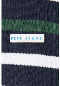 Pepe Jeans sweter męski kolor granatowy lekki. Okazja: na co dzień. Kolor: niebieski. Materiał: dzianina. Długość rękawa: długi rękaw. Długość: długie. Styl: casual