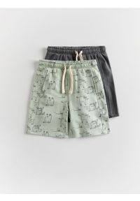 Reserved - Bawełniane szorty 2 pack - ciemnoszary. Kolor: szary. Materiał: bawełna #1