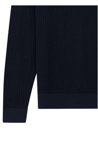 Bugatti Sweter 7100-15532E Granatowy Regular Fit. Kolor: niebieski. Materiał: bawełna #4