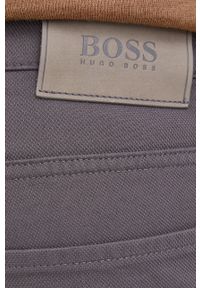 BOSS - Boss Spodnie męskie kolor szary dopasowane. Kolor: szary. Materiał: tkanina, bawełna. Wzór: gładki #3