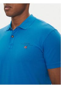 Napapijri Polo Elbas NP0A4GB4 Niebieski Regular Fit. Typ kołnierza: polo. Kolor: niebieski. Materiał: bawełna #5
