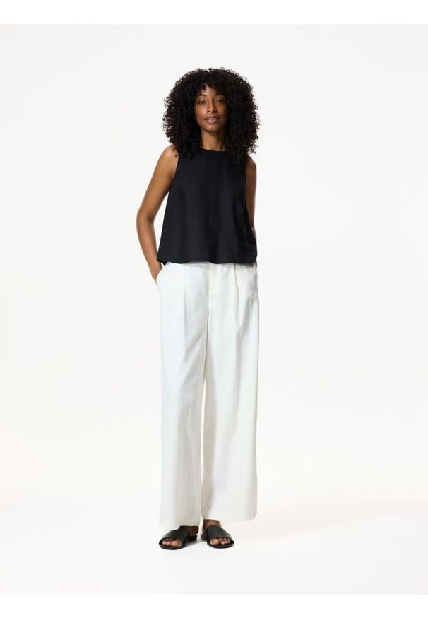 Reserved - Lniana bluzka - czarny. Kolor: czarny. Materiał: len