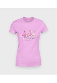MegaKoszulki - Koszulka damska Skate Flamingi. Materiał: bawełna #1