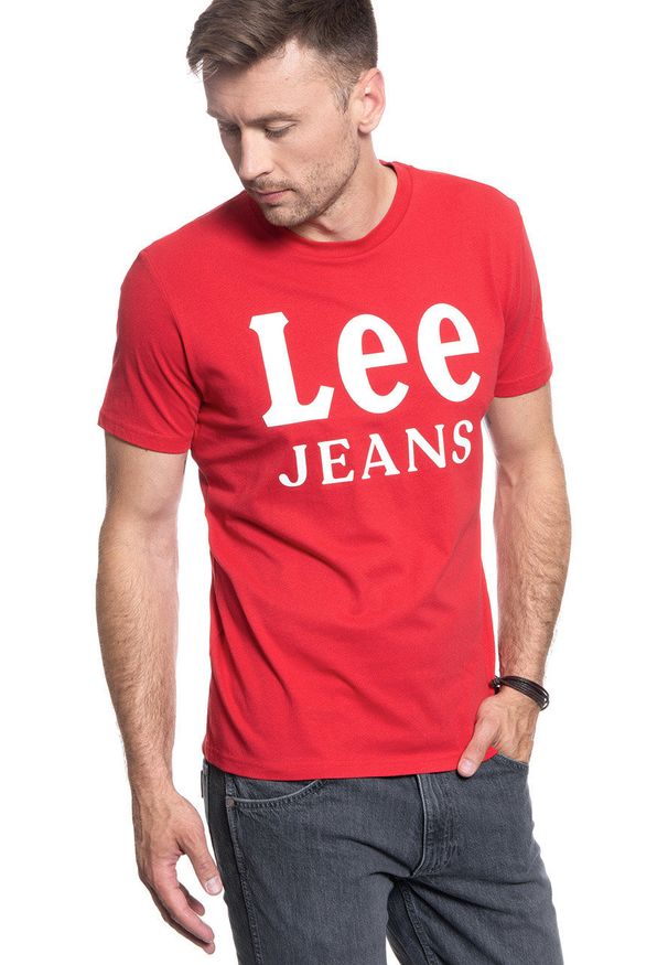 Lee - LEE LEE JEANS TEE BRIGHT RED L62BFQEF 112114495. Materiał: jeans