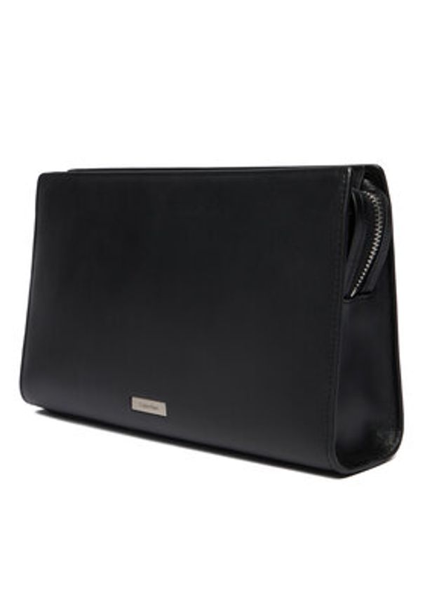 Calvin Klein Kosmetyczka Plaque Wash Bag LV04D1109G Czarny. Kolor: czarny. Materiał: skóra