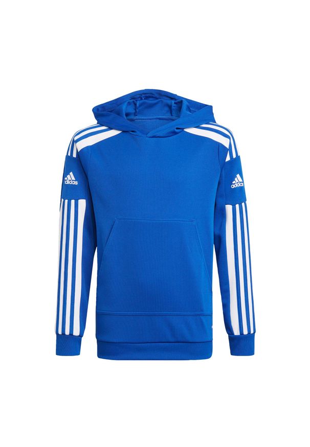 Adidas - Bluza dziecięca z kapturem adidas Squadra 21. Typ kołnierza: kaptur. Kolor: niebieski, wielokolorowy, biały. Sport: piłka nożna