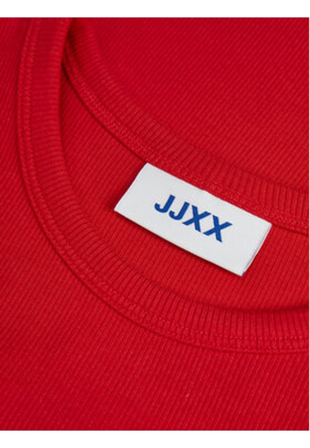 JJXX T-Shirt Florie 12217164 Czerwony Slim Fit. Kolor: czerwony. Materiał: bawełna