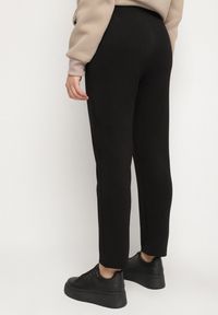 Born2be - Czarne Spodnie Dresowe z Ozdobą z Boku Rialane. Okazja: na co dzień. Kolekcja: plus size. Kolor: czarny. Materiał: dresówka. Wzór: aplikacja. Styl: elegancki, casual #4