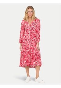 only - ONLY Sukienka koszulowa Milana 15308233 Czerwony Loose Fit. Kolor: czerwony. Materiał: wiskoza. Typ sukienki: koszulowe #6