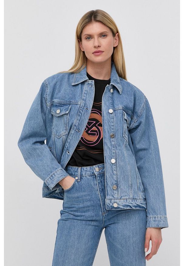 GESTUZ - Gestuz kurtka jeansowa Dena damska przejściowa. Okazja: na co dzień. Kolor: niebieski. Materiał: jeans. Styl: casual