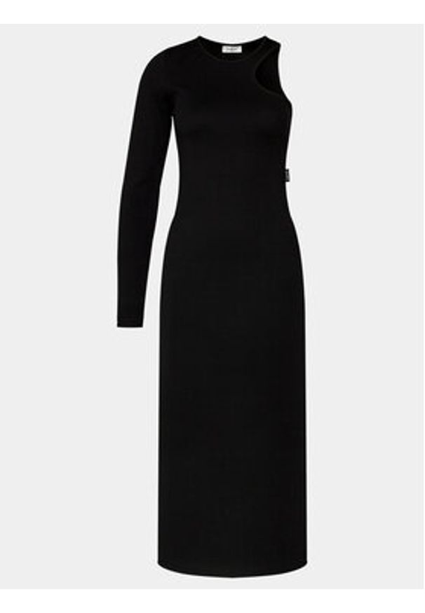 Replay Sukienka dzianinowa W9074.000.23587 Czarny Slim Fit. Kolor: czarny. Materiał: bawełna