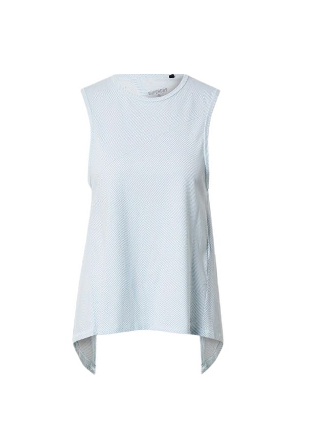 Damska koszulka sportowa Superdry Flex Loose Open Back. Kolor: niebieski. Materiał: poliester, bawełna