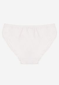 Renee - Białe Majtki Figi z Bawełny Ozdobione Kokardą i Koronką Zeterie. Kolor: biały. Materiał: koronka, bawełna. Wzór: koronka, aplikacja #2