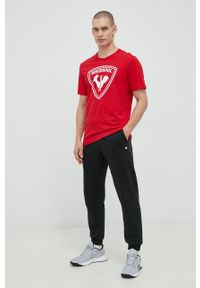 Rossignol t-shirt bawełniany kolor czerwony z nadrukiem. Okazja: na co dzień. Kolor: czerwony. Materiał: bawełna. Wzór: nadruk. Styl: casual #2