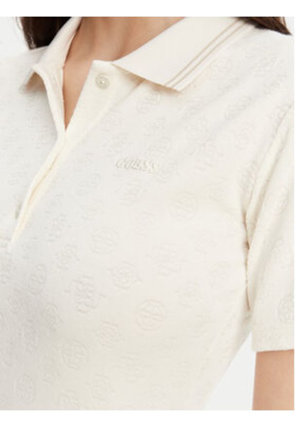 Guess Sweter V5YP01 KCX12 Écru Regular Fit. Materiał: syntetyk