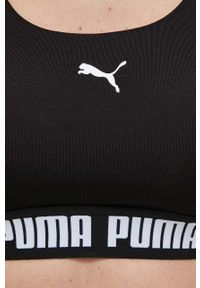 Puma biustonosz sportowy Feel It kolor czarny. Kolor: czarny. Materiał: skóra, materiał. Rodzaj stanika: wyciągane miseczki. Sport: fitness, taniec #4