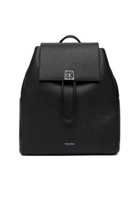 Calvin Klein Plecak Emblem Hw Pebble Backpack LV04F3553G Czarny. Kolor: czarny. Materiał: skóra #1