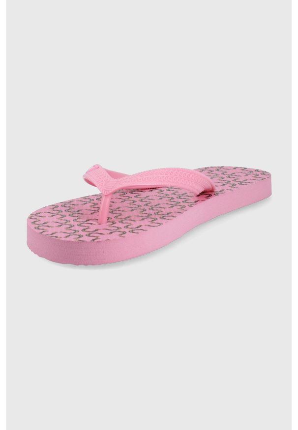 U.S. Polo Assn. japonki damskie kolor różowy na płaskim obcasie. Kolor: różowy. Materiał: materiał. Obcas: na obcasie. Wysokość obcasa: niski