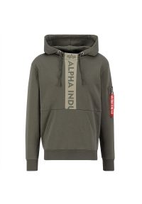 Bluza Alpha Industries Front Print Hoody 138331142 - zielona. Typ kołnierza: kaptur. Kolor: zielony. Materiał: bawełna, poliester. Wzór: nadruk. Styl: klasyczny #1