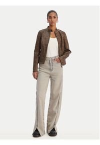 Desigual Kurtka przejściowa 26SWEW10 Brązowy Regular Fit. Kolor: brązowy. Materiał: wiskoza, syntetyk #6