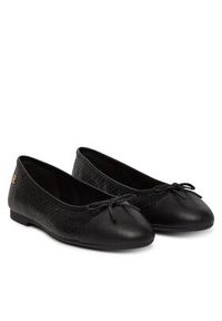 TOMMY HILFIGER - Tommy Hilfiger Baleriny Th Monogram Ballerina FW0FW09468 Czarny. Kolor: czarny. Materiał: skóra #4