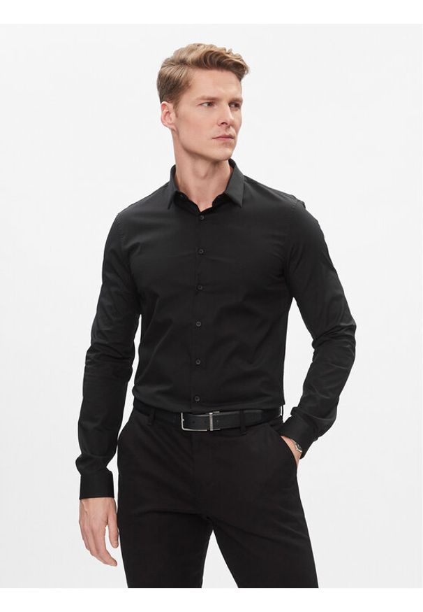 Calvin Klein Koszula K10K112743 Czarny Extra Slim Fit. Kolor: czarny. Materiał: bawełna