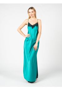 Pinko Sukienka "Arneis" | 101411 A0VB | Kobieta | Zielony. Kolor: zielony. Materiał: poliester. Długość rękawa: na ramiączkach. Wzór: koronka. Długość: maxi #1
