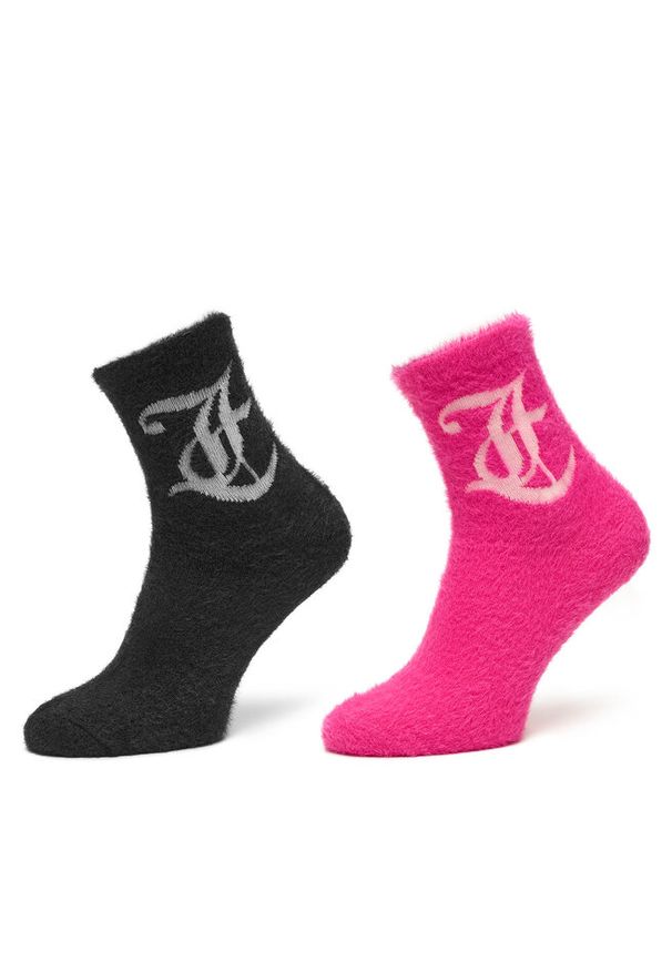 Zestaw 2 par wysokich skarpet damskich Juicy Couture. Wzór: kolorowy