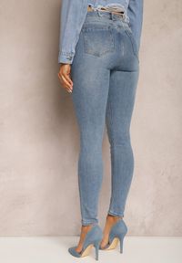 Renee - Niebieskie Jeansy Skinny High Waist z Przedarciami Gracenitta. Okazja: na co dzień. Stan: podwyższony. Kolor: niebieski. Styl: casual #4