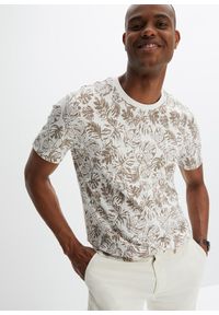 bonprix - T-shirt z bawełny organicznej. Kolor: biały. Materiał: bawełna. Wzór: nadruk