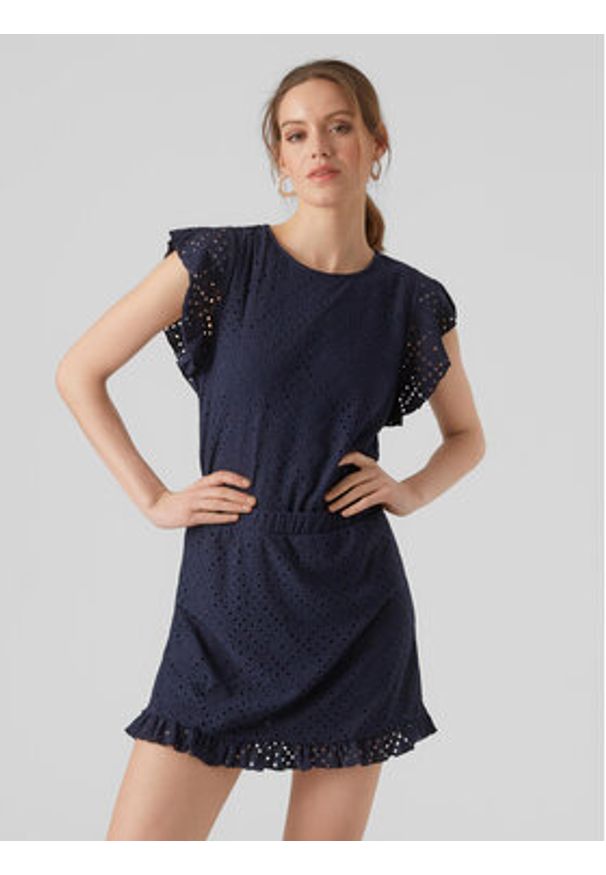 Vero Moda Bluzka Tassa 10286067 Granatowy Loose Fit. Kolor: niebieski. Materiał: syntetyk