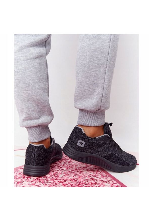NEWS Damskie Sportowe Buty Comfort Foam Czarne Long Distance. Kolor: czarny. Materiał: tkanina. Szerokość cholewki: normalna