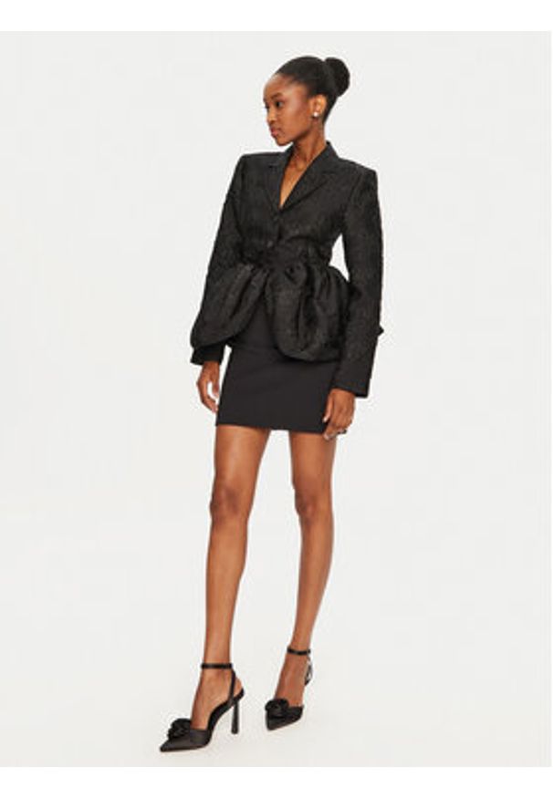ROTATE Marynarka 113600100 Czarny Slim Fit. Kolor: czarny. Materiał: syntetyk