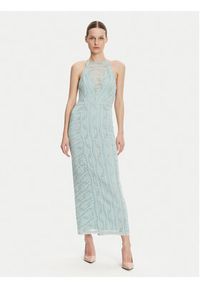 Guess Sukienka koktajlowa W5GK66 KCT80 Błękitny Slim Fit. Kolor: niebieski. Materiał: bawełna. Styl: wizytowy #5