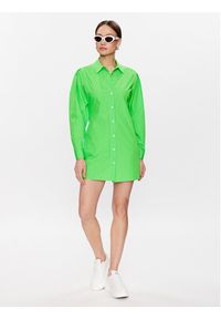 TOMMY HILFIGER - Tommy Hilfiger Sukienka koszulowa WW0WW37976 Zielony Regular Fit. Kolor: zielony. Materiał: bawełna. Typ sukienki: koszulowe #4