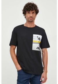 BOSS Orange - Boss Orange t-shirt bawełniany BOSS ORANGE kolor czarny z nadrukiem. Kolor: czarny. Materiał: bawełna. Długość rękawa: krótki rękaw. Długość: krótkie. Wzór: nadruk. Styl: klasyczny