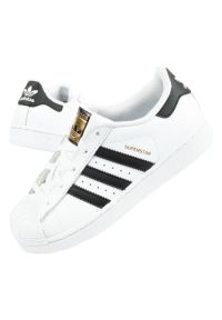 Adidas - Buty sportowe adidas Superstar W BA8378 białe czarne. Okazja: na spacer. Zapięcie: sznurówki. Kolor: czarny, wielokolorowy, biały. Materiał: skóra. Szerokość cholewki: normalna. Wzór: jodełka. Model: Adidas Superstar. Sport: turystyka piesza