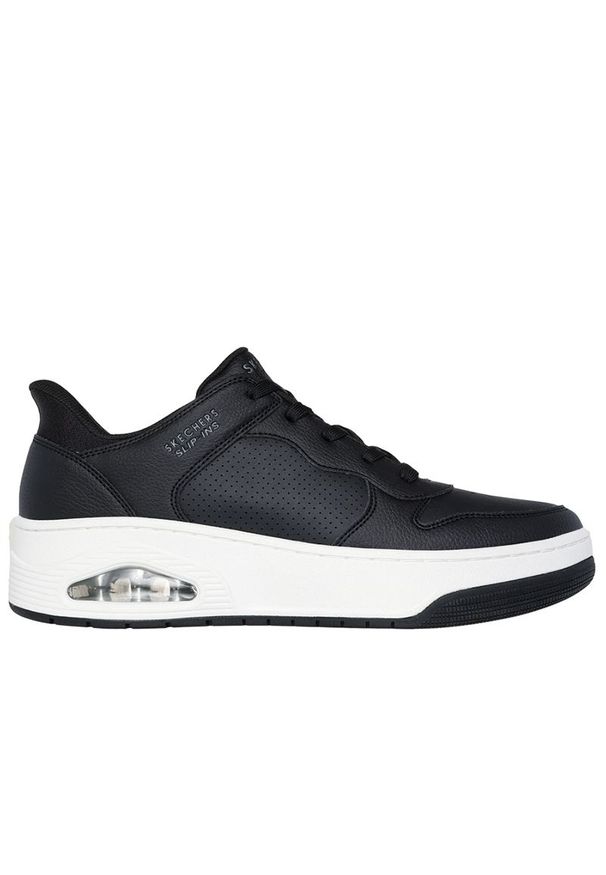 skechers - Buty męskie Skechers Slip-ins: Uno Court - Acacia 183151BLK - czarne. Okazja: na co dzień. Zapięcie: sznurówki. Kolor: czarny. Materiał: materiał, guma, skóra. Szerokość cholewki: normalna. Model: Skechers Sport