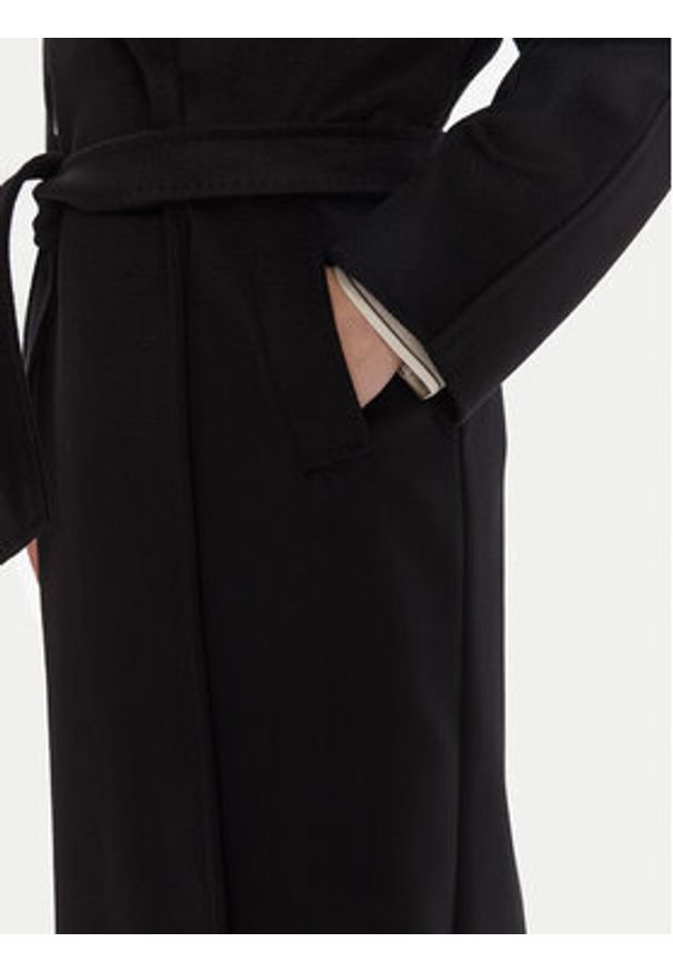 Weekend Max Mara Płaszcz wełniany Resina 2525016031 Czarny Regular Fit. Kolor: czarny. Materiał: wełna