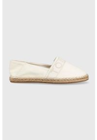 TOMMY HILFIGER - Tommy Hilfiger espadryle Tommy Webbing kolor biały. Nosek buta: okrągły. Kolor: biały. Materiał: materiał, guma. Wzór: gładki #1