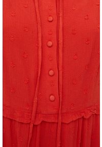 Superdry sukienka kolor pomarańczowy mini rozkloszowana. Kolor: pomarańczowy. Materiał: tkanina. Długość rękawa: na ramiączkach. Typ sukienki: rozkloszowane. Długość: mini #3